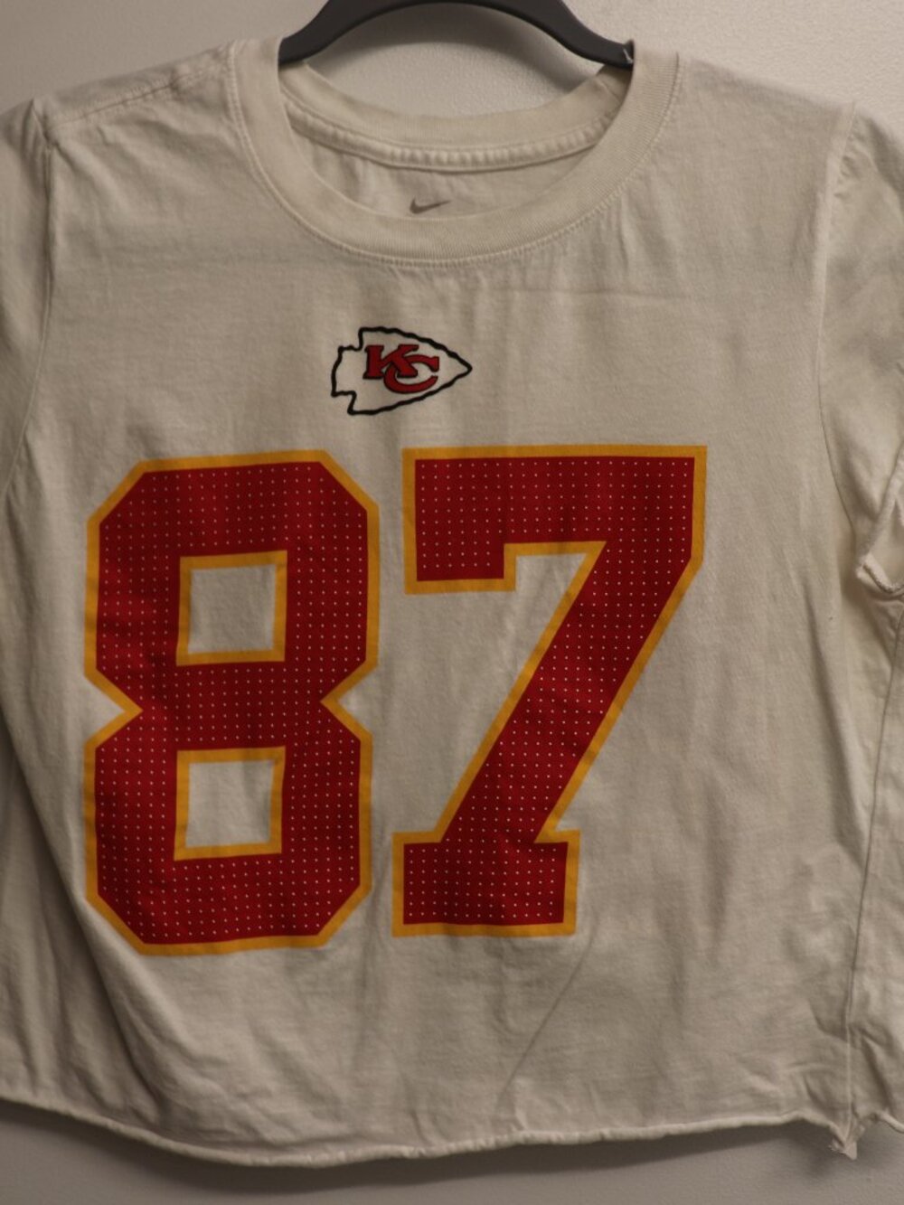 Nike Tee cropped Kansas City Chiefs Travis Kelce 87 T-Shirt Size S